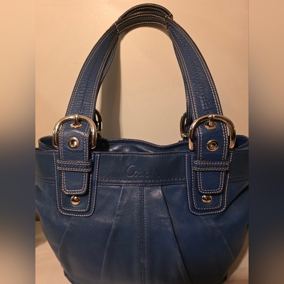 Coach Handbags - Coach Blue Leather Tote Bag